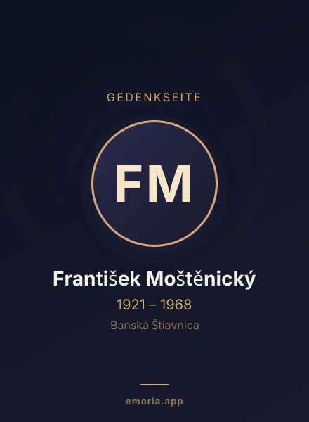 Gedenkportrait von František Moštěnický