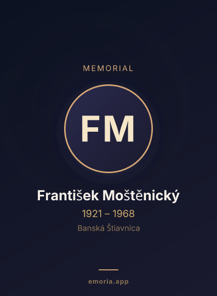 Memorial portrait of František Moštěnický
