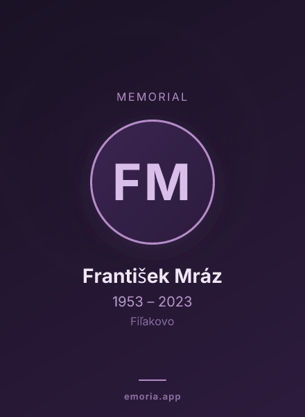 Memorial portrait of František Mráz
