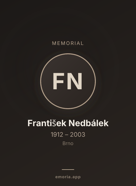 Memorial portrait of František Nedbálek
