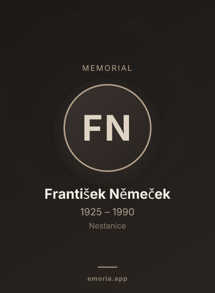 Memorial portrait of František Němeček
