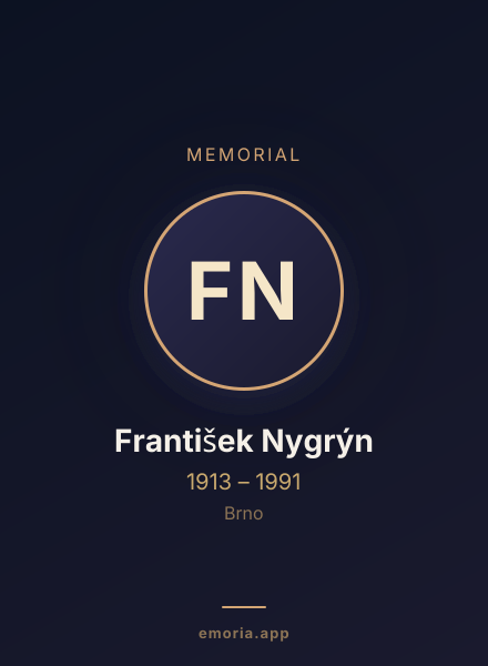 Memorial portrait of František Nygrýn
