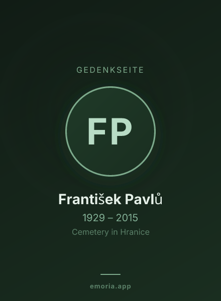 Gedenkportrait von František Pavlů
