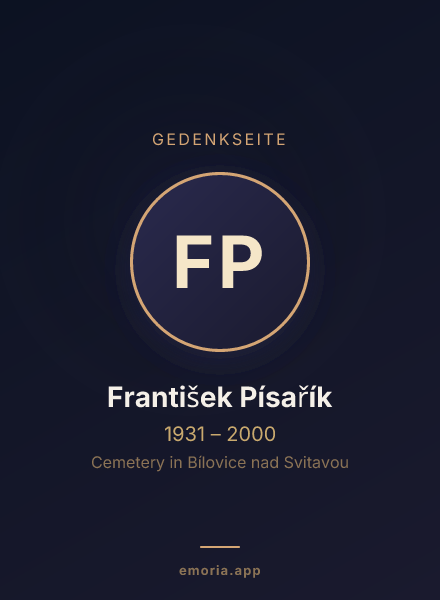Gedenkportrait von František Písařík