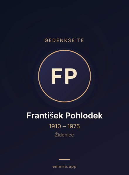 Gedenkportrait von František Pohlodek