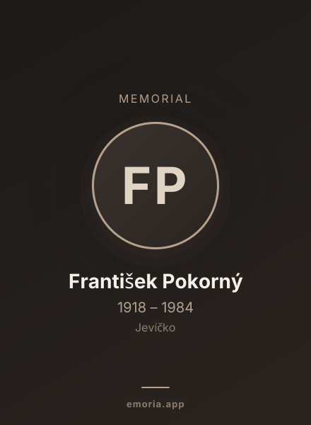 Memorial portrait of František Pokorný