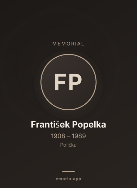 Memorial portrait of František Popelka