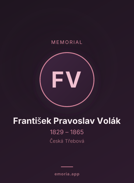 Memorial portrait of František Pravoslav Volák