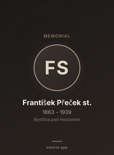 Memorial portrait of František Přeček st.