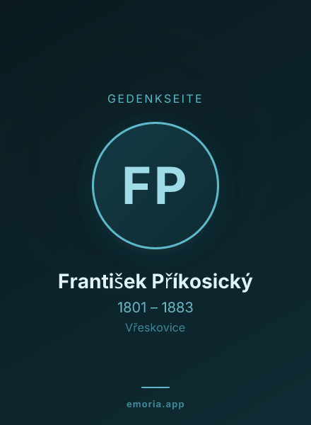 Gedenkportrait von František Příkosický