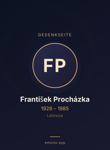 Gedenkportrait von František Procházka