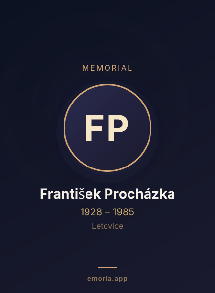 Memorial portrait of František Procházka