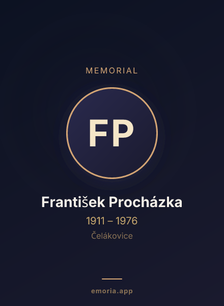 Memorial portrait of František Procházka
