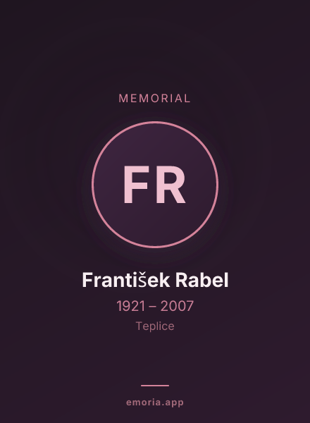 Memorial portrait of František Rabel