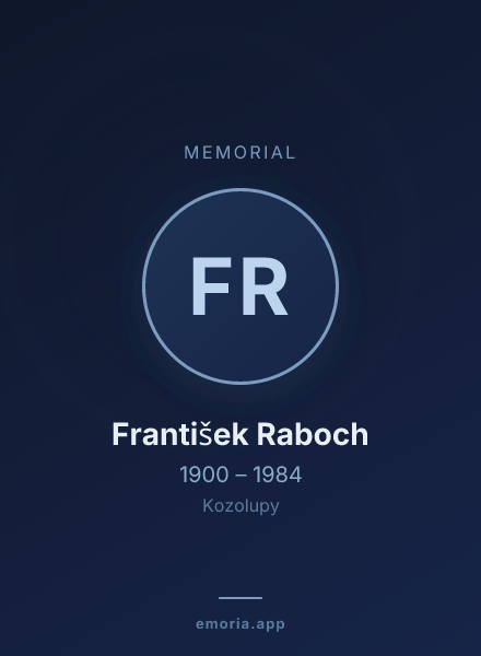 Memorial portrait of František Raboch