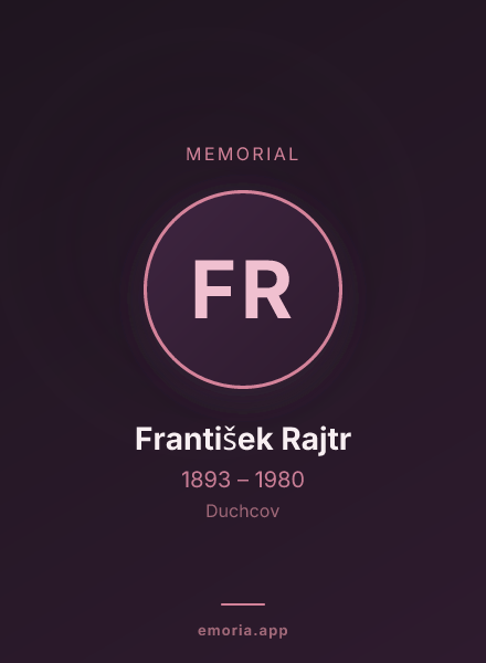 Memorial portrait of František Rajtr