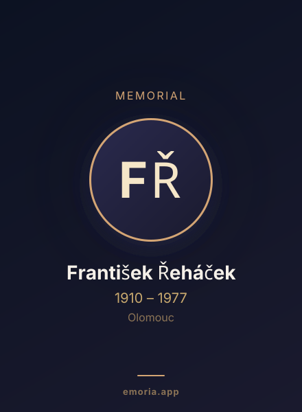 Memorial portrait of František Řeháček