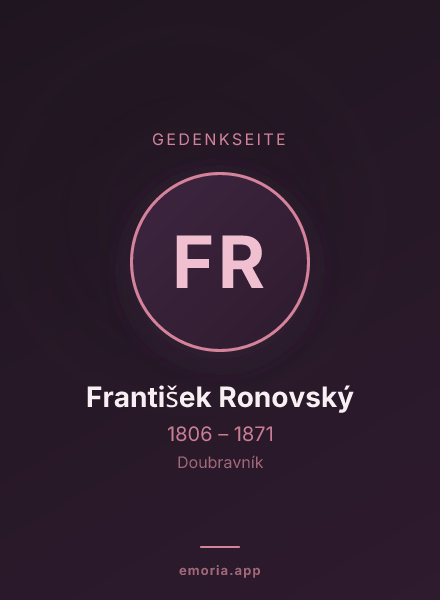 Gedenkportrait von František Ronovský
