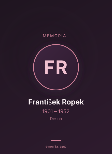 Memorial portrait of František Ropek