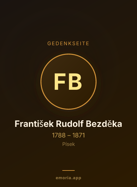 Gedenkportrait von František Rudolf Bezděka