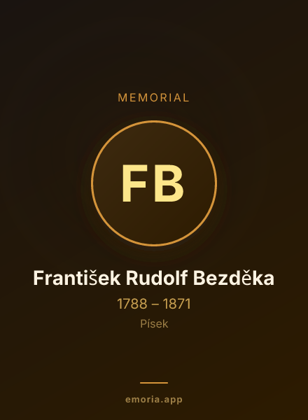 Memorial portrait of František Rudolf Bezděka