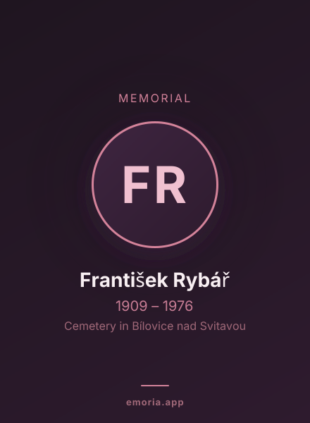 Memorial portrait of František Rybář