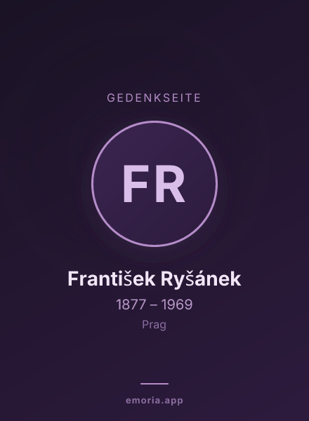 Gedenkportrait von František Ryšánek