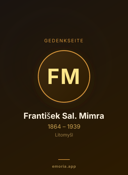 Gedenkportrait von František Sal. Mimra