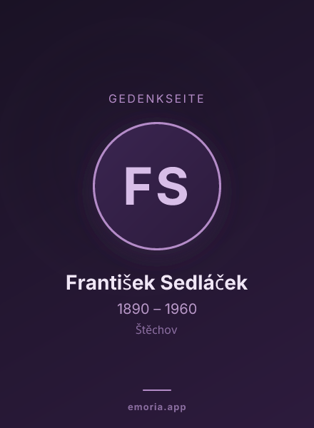 Gedenkportrait von František Sedláček