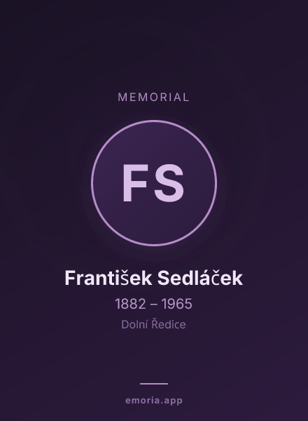 Memorial portrait of František Sedláček