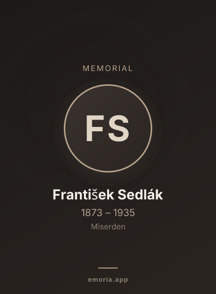 Memorial portrait of František Sedlák
