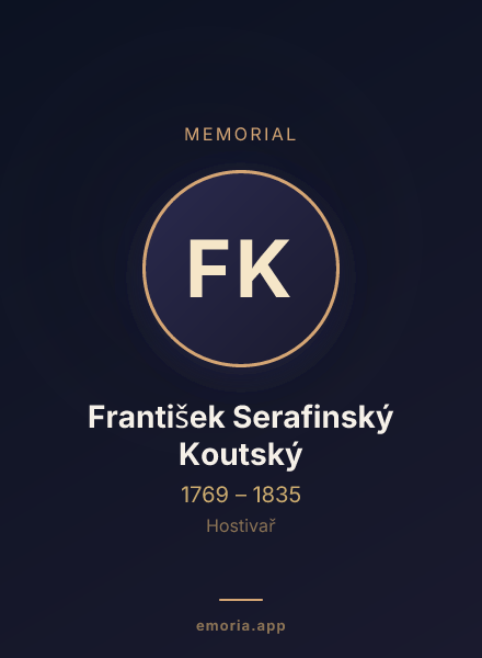 Memorial portrait of František Serafinský Koutský
