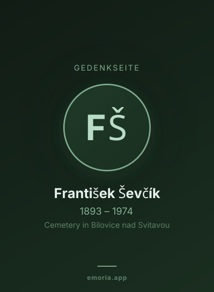Gedenkportrait von František Ševčík