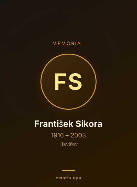 Memorial portrait of František Sikora