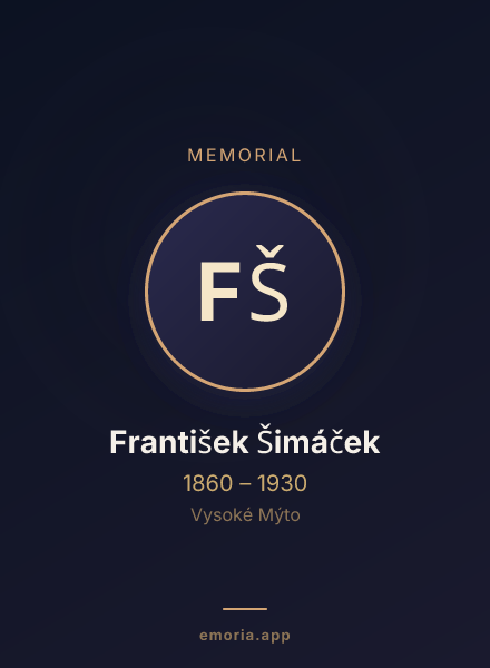 Memorial portrait of František Šimáček