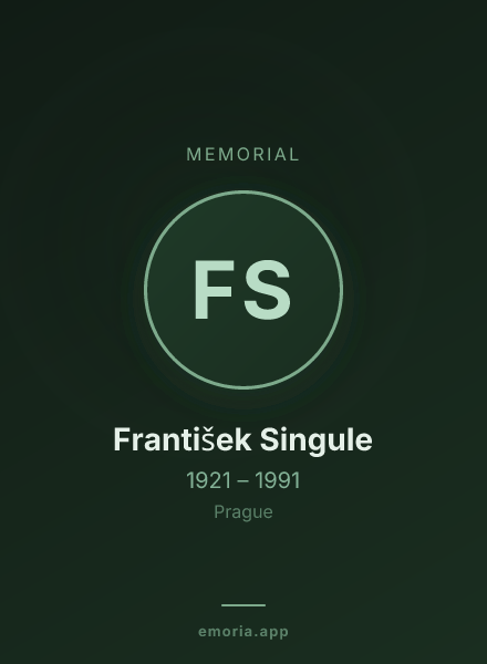 Memorial portrait of František Singule