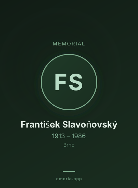 Memorial portrait of František Slavoňovský