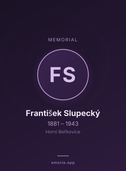 Memorial portrait of František Slupecký