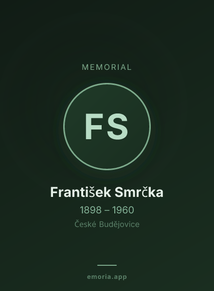 Memorial portrait of František Smrčka
