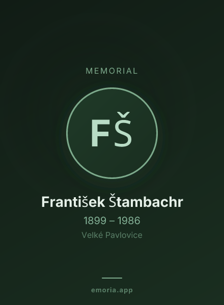 Memorial portrait of František Štambachr