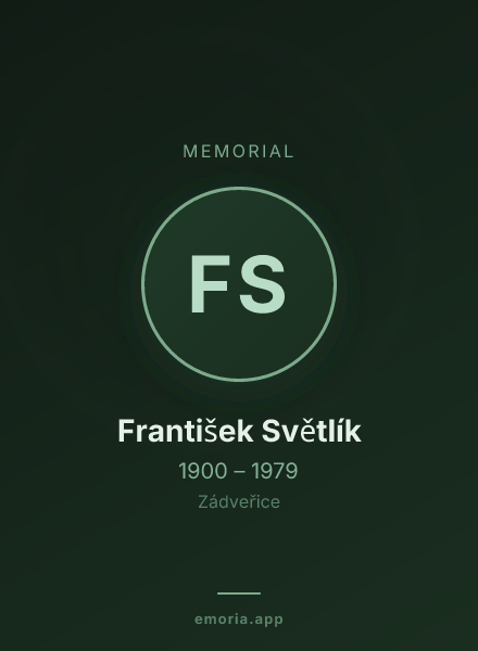 Memorial portrait of František Světlík
