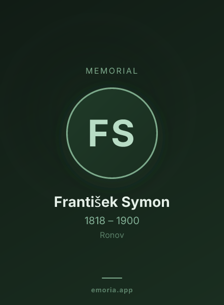 Memorial portrait of František Symon