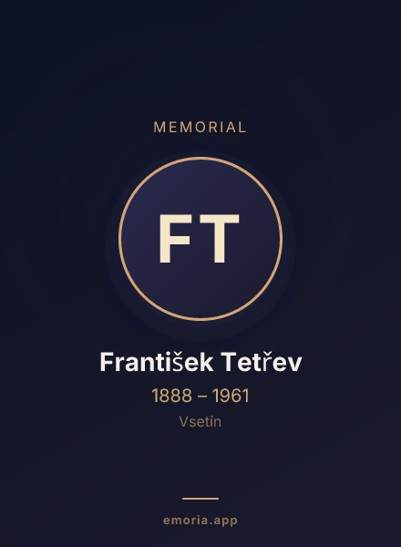 Memorial portrait of František Tetřev