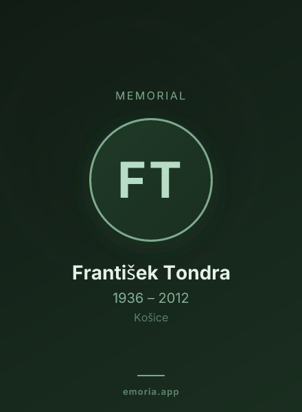 Memorial portrait of František Tondra