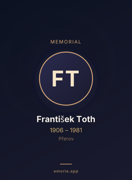 Memorial portrait of František Toth