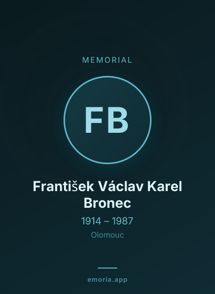 Memorial portrait of František Václav Karel Bronec