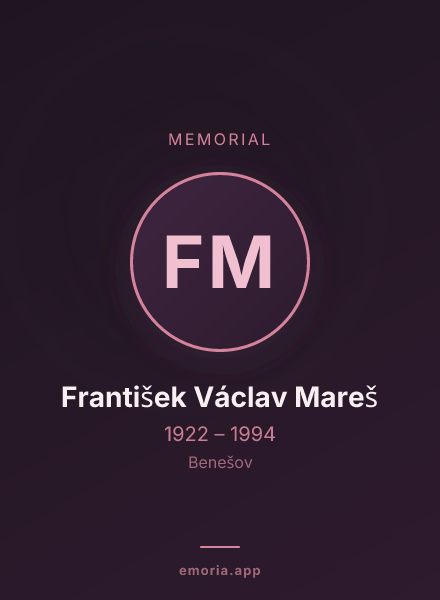 Memorial portrait of František Václav Mareš