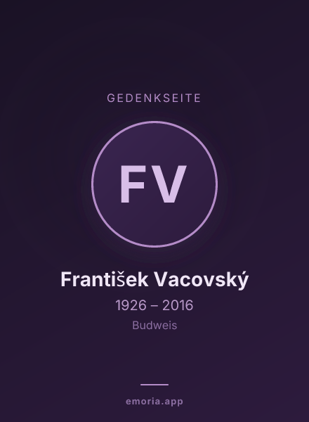 Gedenkportrait von František Vacovský