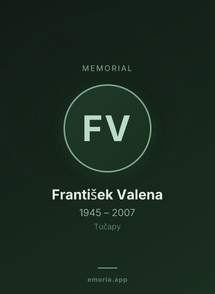 Memorial portrait of František Valena