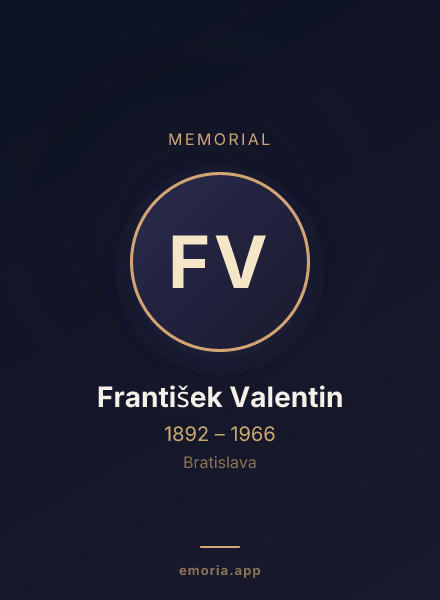 Memorial portrait of František Valentin
